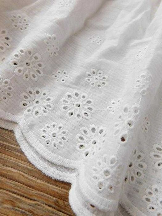 Белое хлопковое платье с вишивкой ришелье прошва перфорацией от h&m