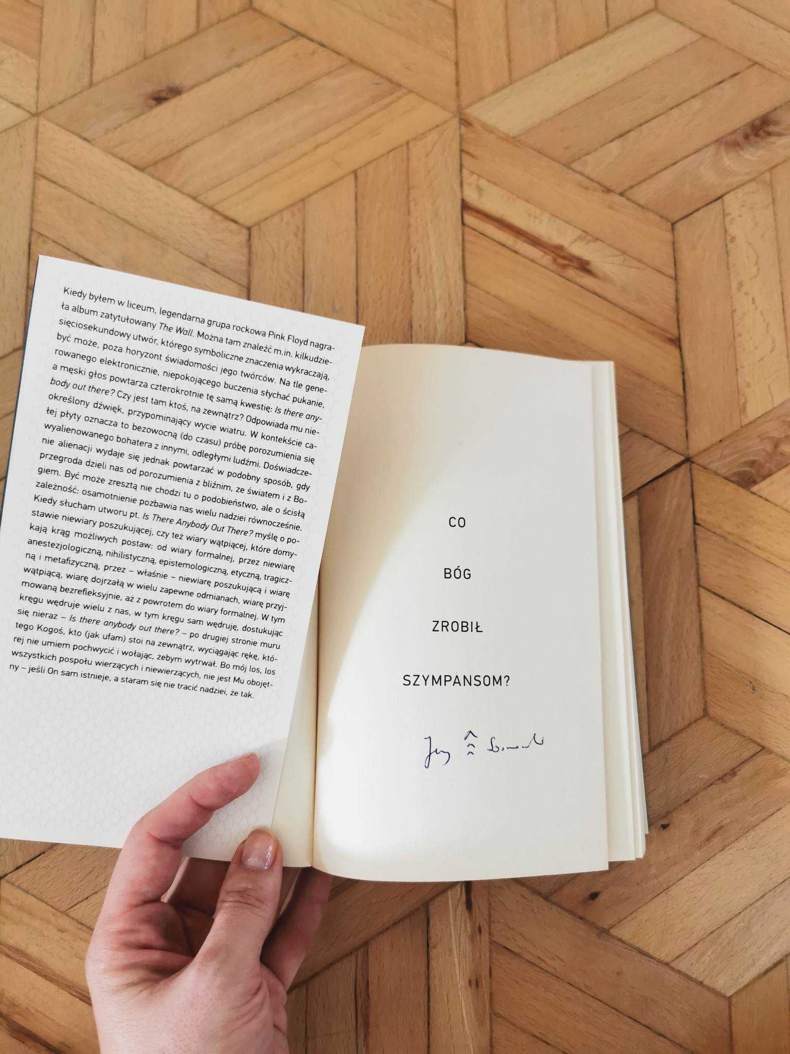 Co Bóg zrobił szympansom - Jerzy Sosnowski, książka z autografem