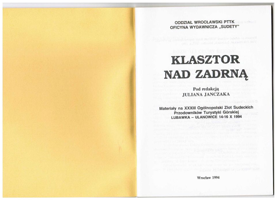 Krzeszów, Klasztor nad Zadrną, red. Julian Janczak