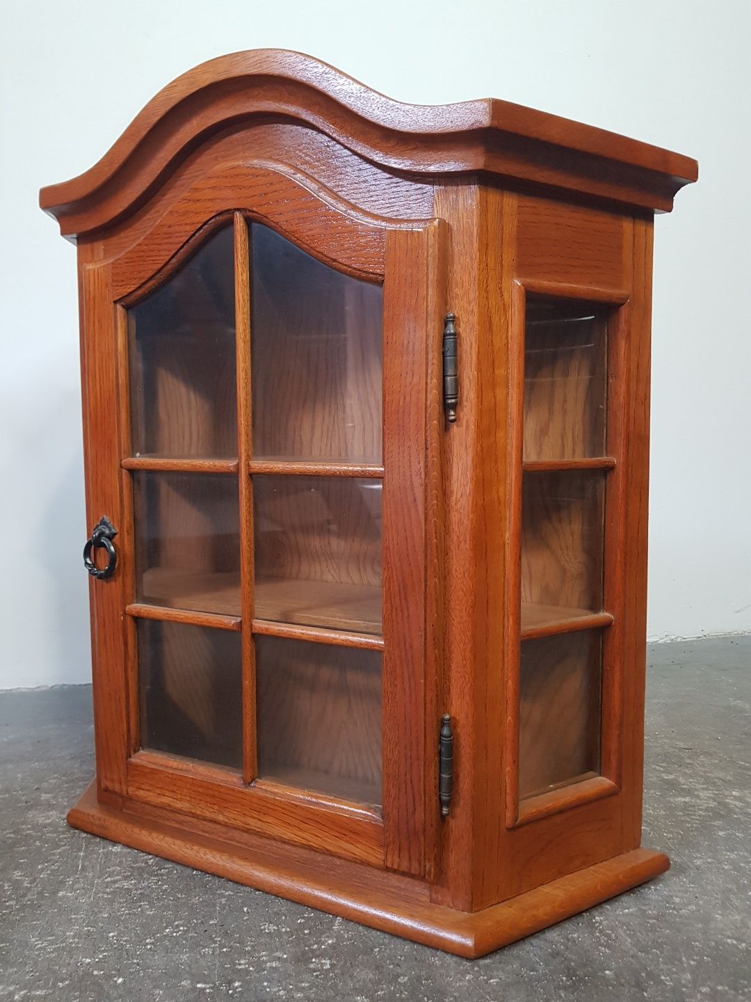Witryna Wisząca Dębowa Gablota Półka Szafka Vintage