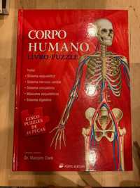 Livro puzzle anatomia corpo humano contem varios puzzles por abrirl.