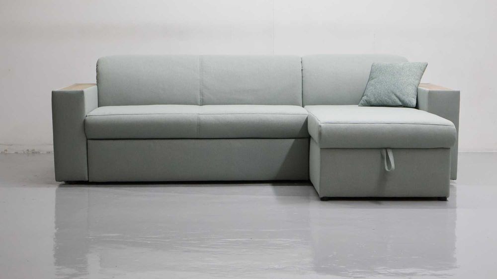 TAI nowoczesny narożnik z funkcja spania pojemnik kanapa miętowa tkani