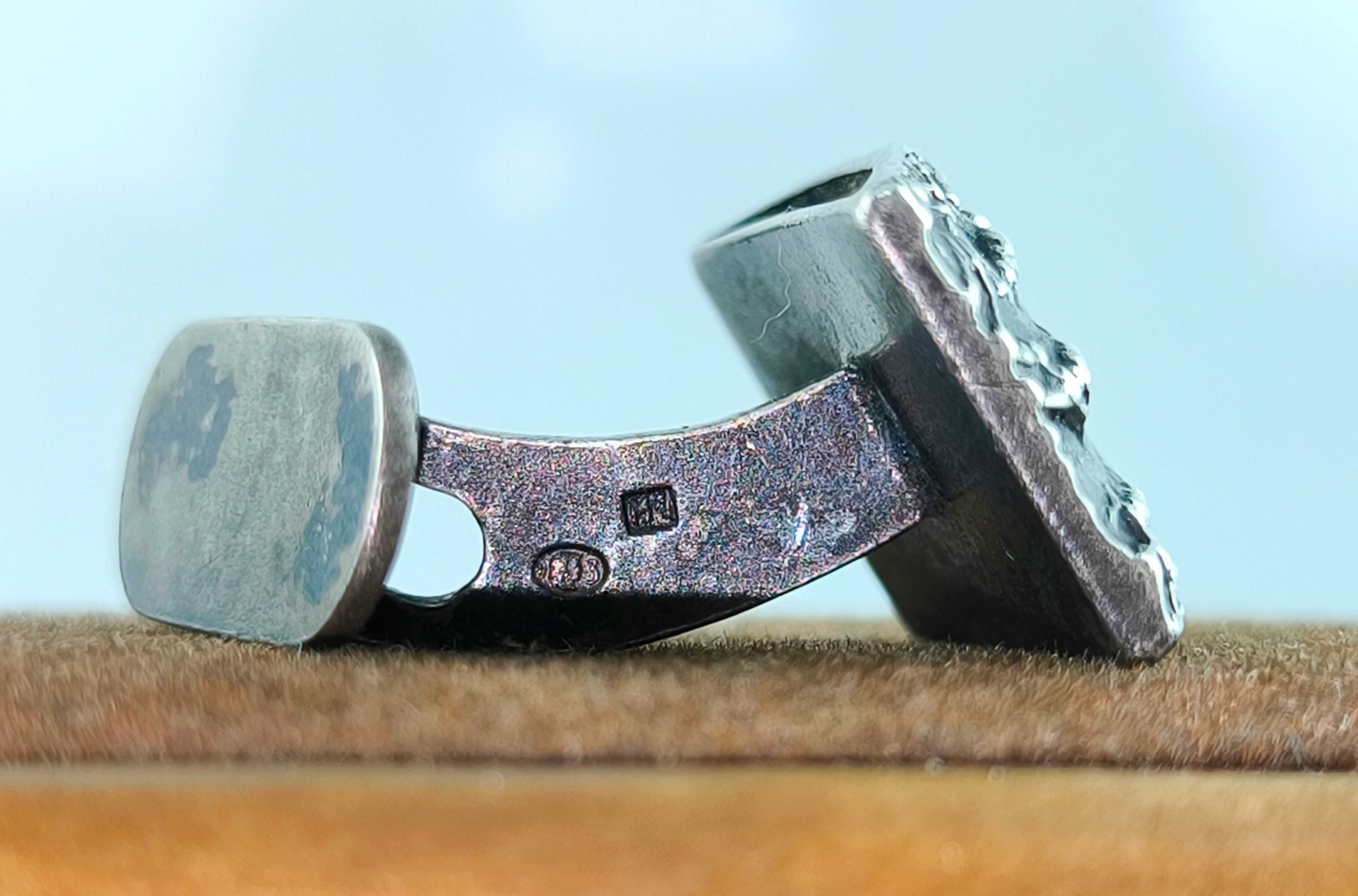 METALOPLASTYKA M1 Srebrne SPINKI do Mankietów Pr.800/ 14,5g / 1963-86
