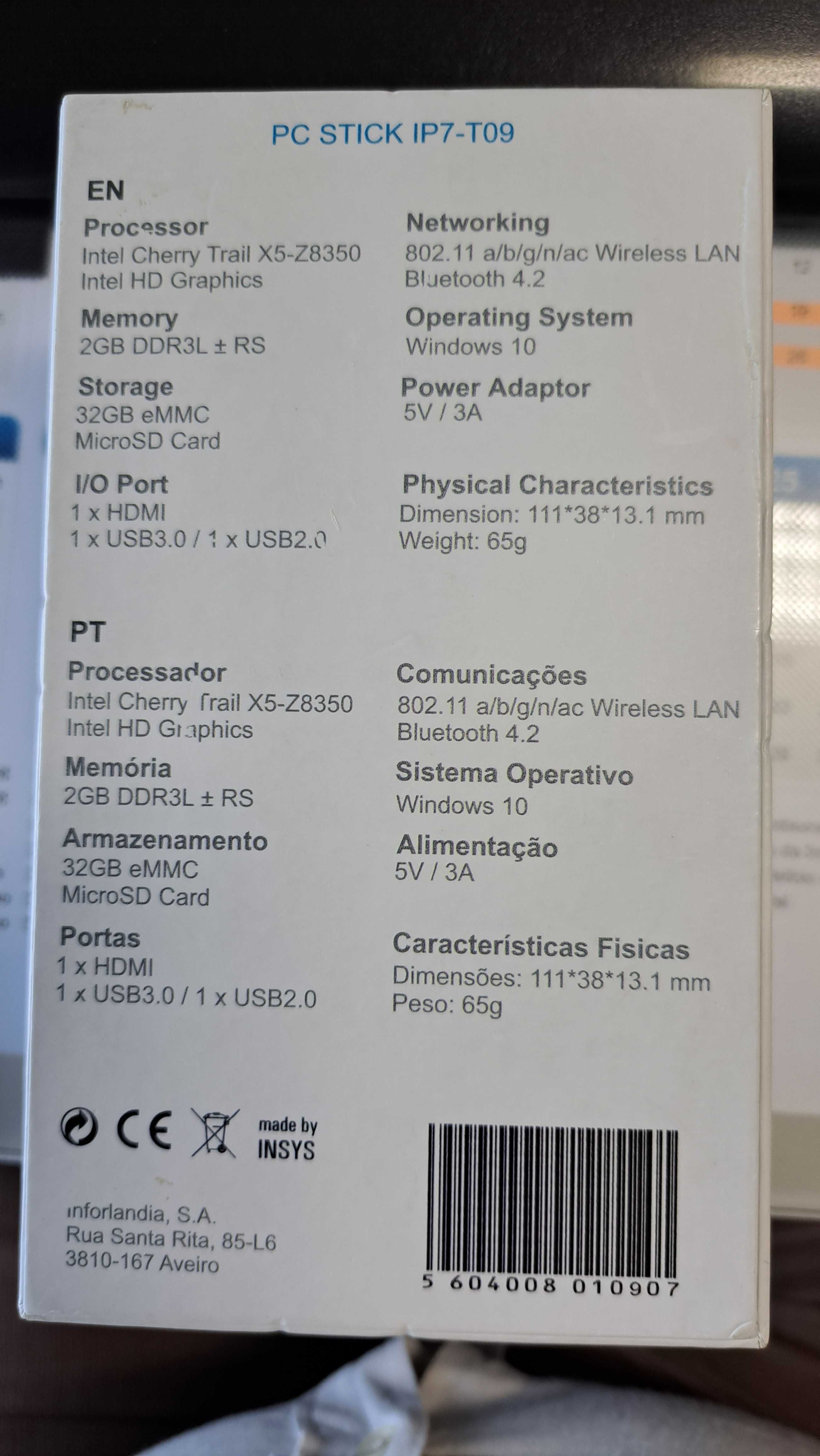 Pen Computer INSYS Quad Core - 2 Gb Ram 
     Windows 10 Home Oficial