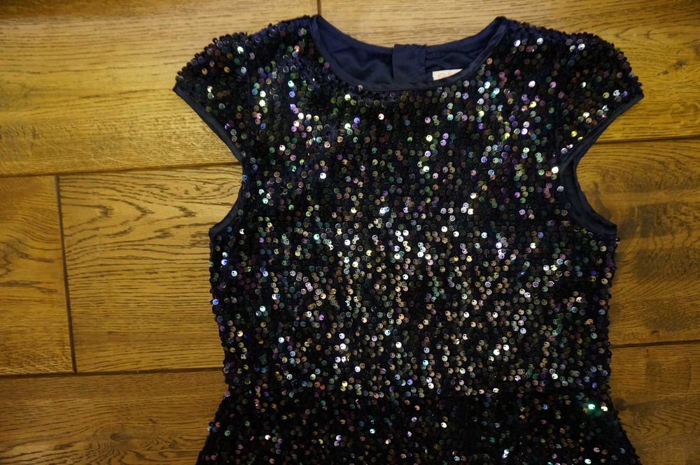 Elegancka cekinowa sukieneczka dziewczęca C&A rozm.146