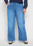 B.P.C jeansy ze stretchem wide leg postrzępione nogawki ^52