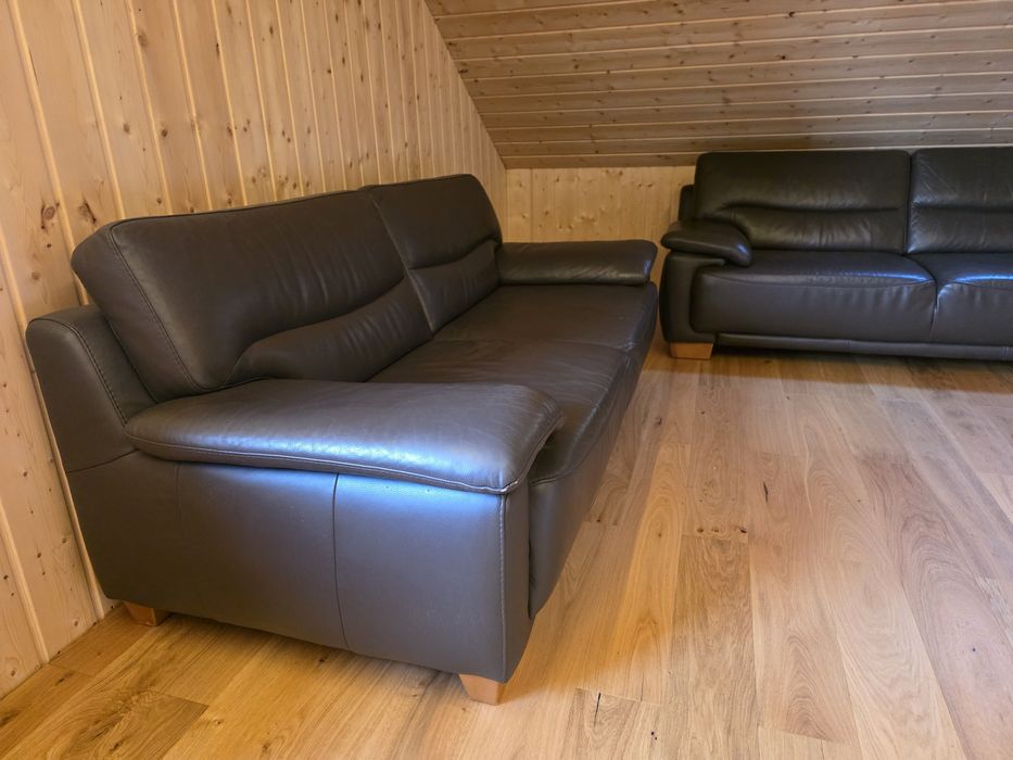 Zestaw wypoczynkowy skóra naturalna super stan