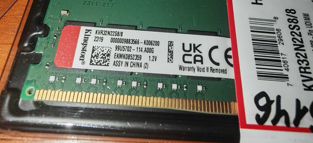 Нова! DDR4 1x8GB, 2x8GB 3200MHz Kingston
