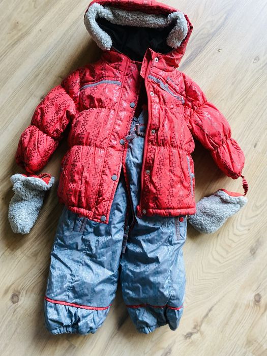 80 NOWY Coccodrillo Kombinezon zimowy 3 cz. Kurtka Spodnie rękawiczki
