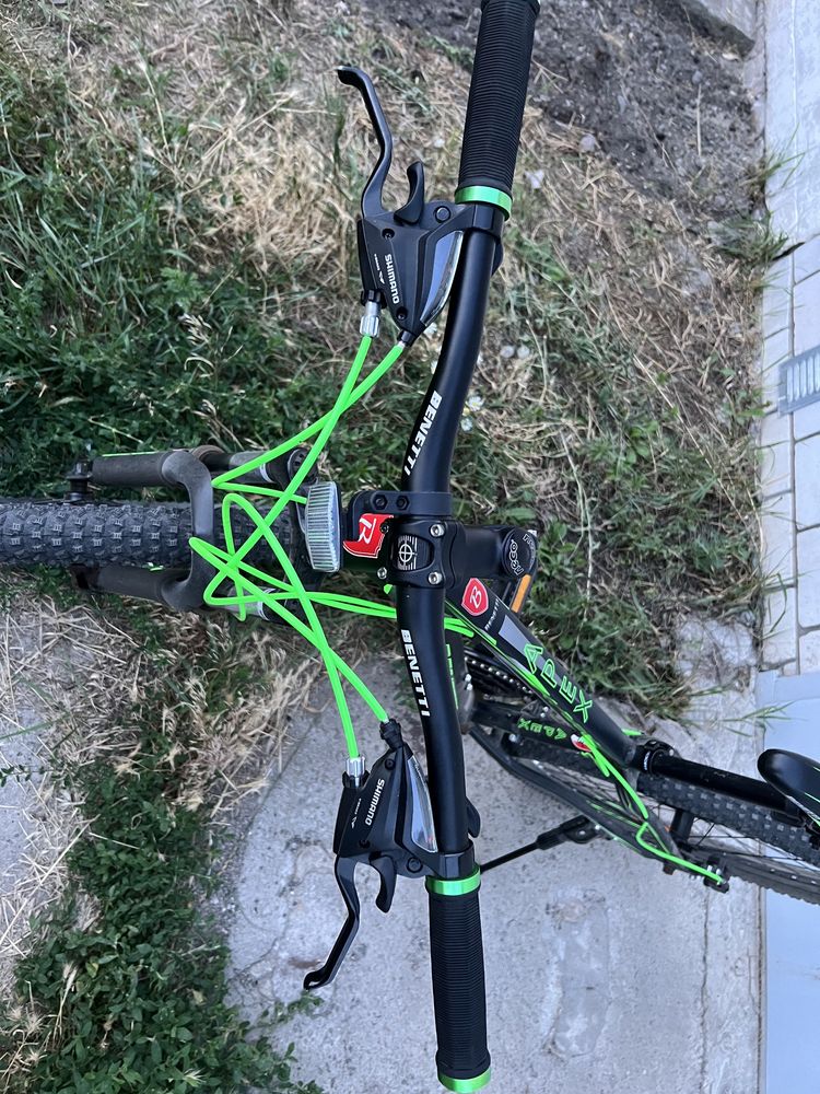 Гірський велосипед Benetti Apex DD 26" чорно-зелений