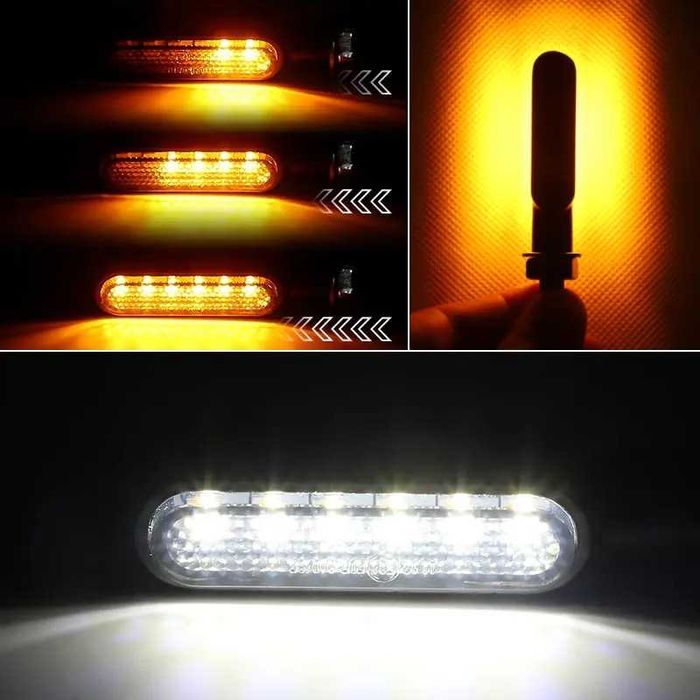 Conjunto de Piscas Dinâmicos LED com Luz de Presença - 6 LEDs