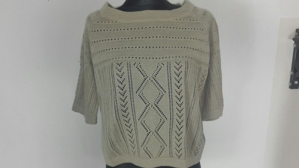 ZARAKNIT sweterek oversize ażurowy M