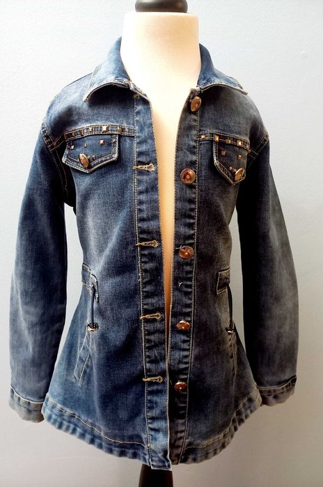 Bluza , kurtka jeansowa dla dziewczynki, rozmiar 110 - 116 , długa