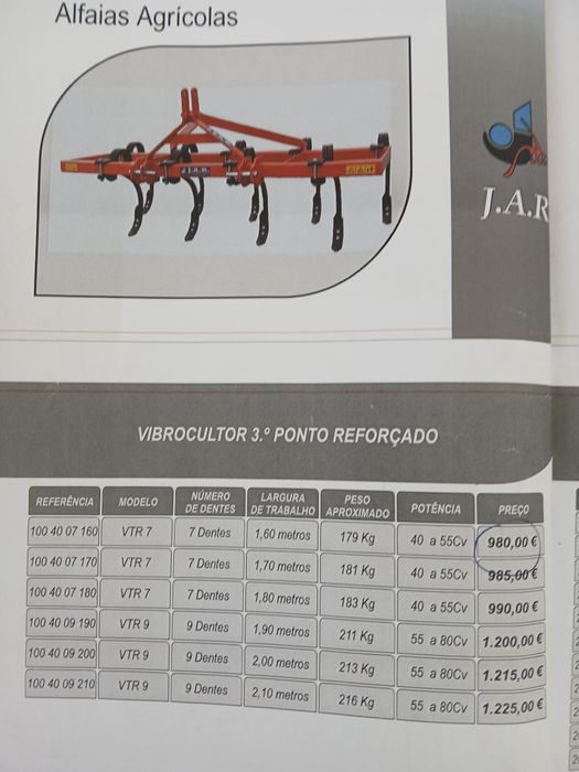 Escaraficador vibrocultor reforçado semi-novo