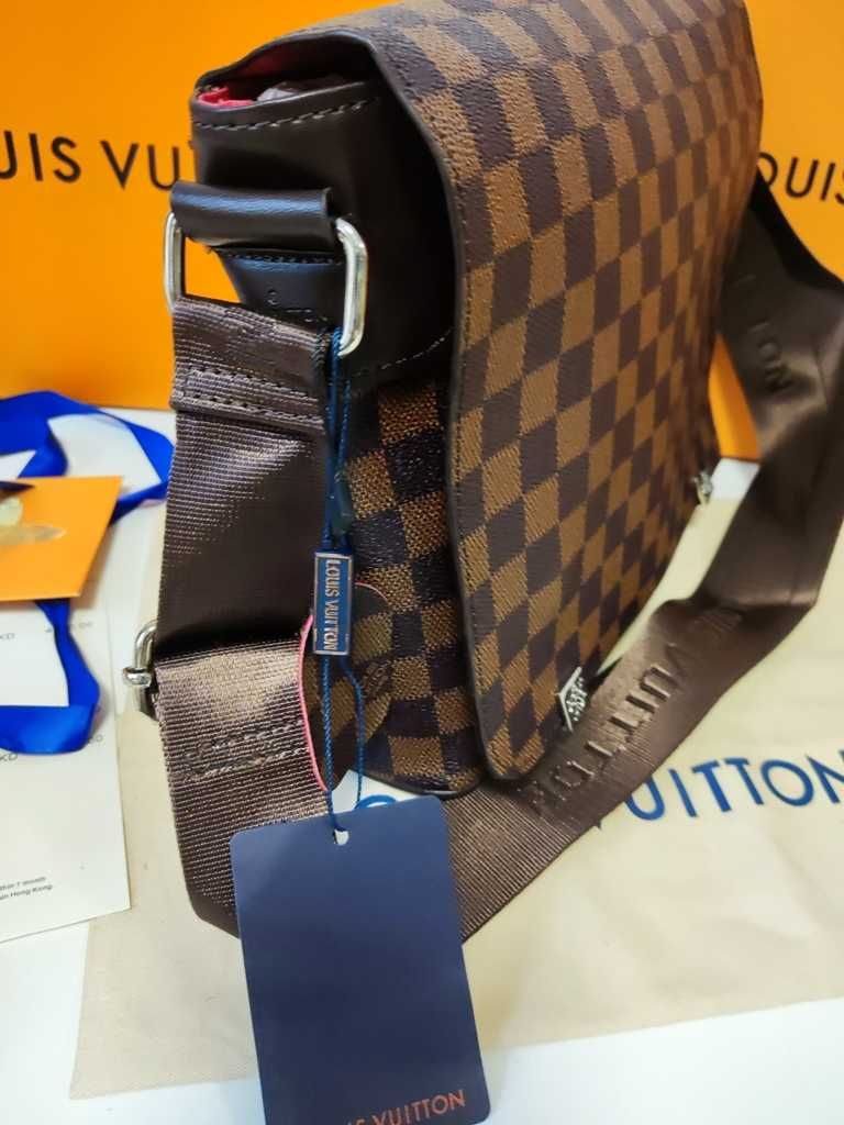 LOUIS VUITTON męska torba Listonoszka, skóra, Francja 044-3