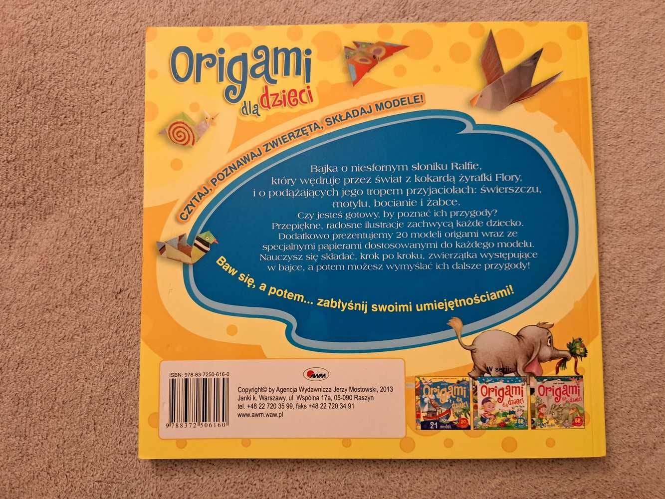 Origami dla dzieci - 20 modeli zwierząt, 58 papierów