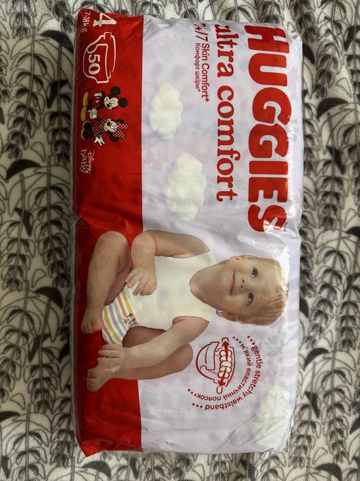 Памперсы Подгузники Huggies Ultra Comfort размер 4 (7-18кг), 50 шт