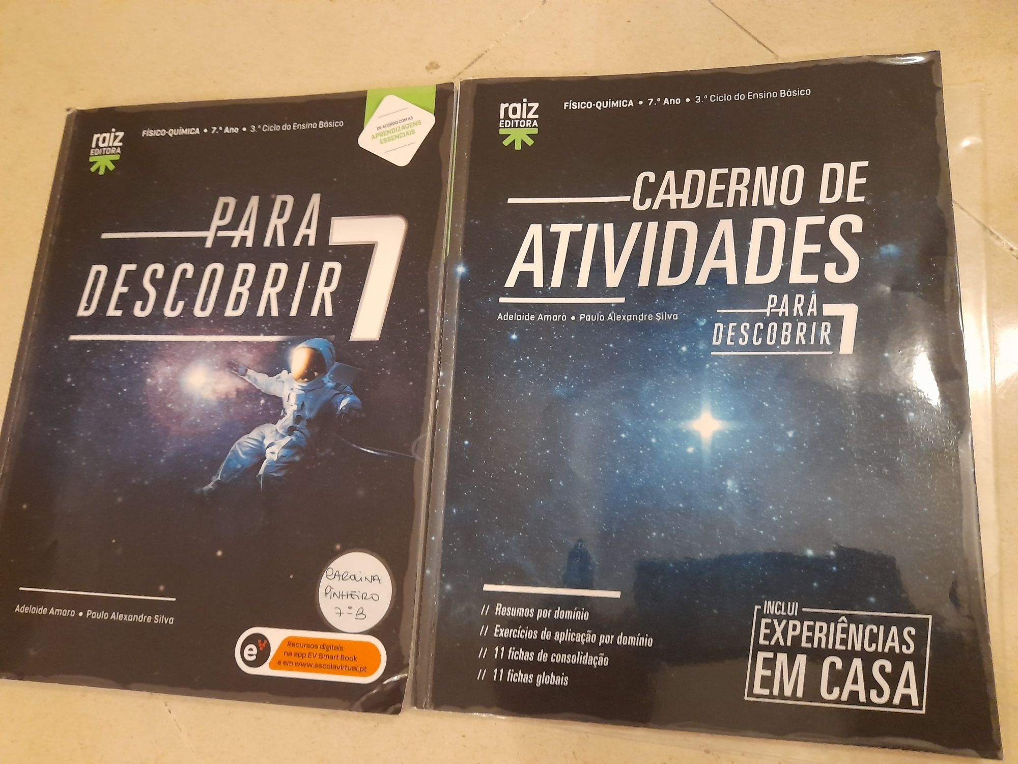 Manual e Caderno de atividades de Físico-Química Para Descobrir 7, em