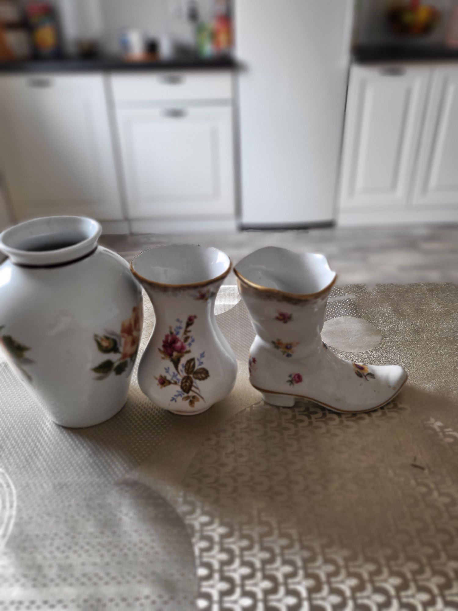 Flakony na kwiaty, z polskiej porcelany, Chodzież
