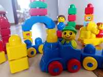 LEGO primo VINTAGE KLOCKI ludziki SŁONIE huśtawka POCIĄG platformaMOST