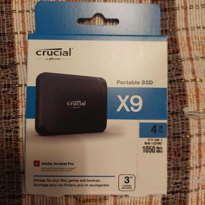 SSD Externo Crucial X9 Portable 4TB USB 3.2 Type C c/factura