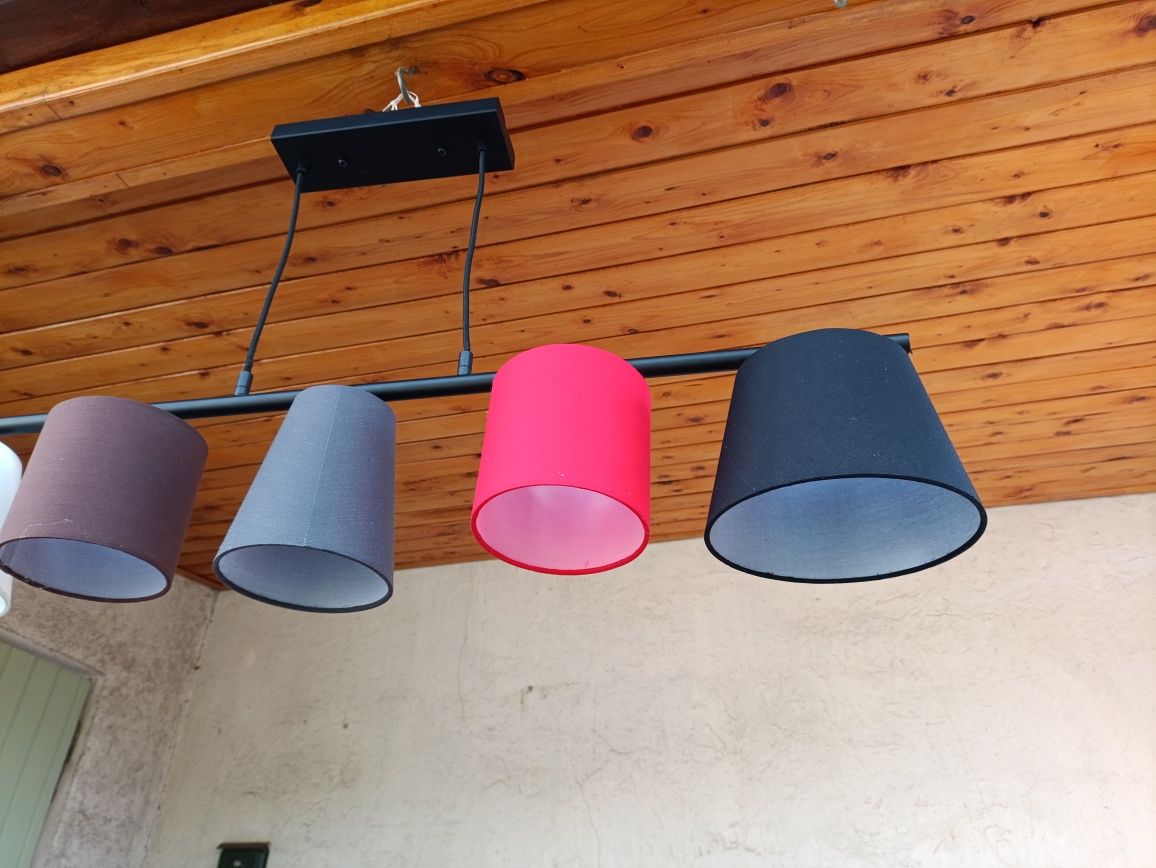 Lampa wisząca duża 5 kolorów HT191023 abażurowa 5 x E14