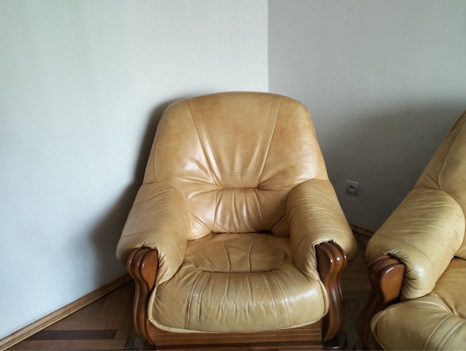 Диван і крісло на дубовій основі