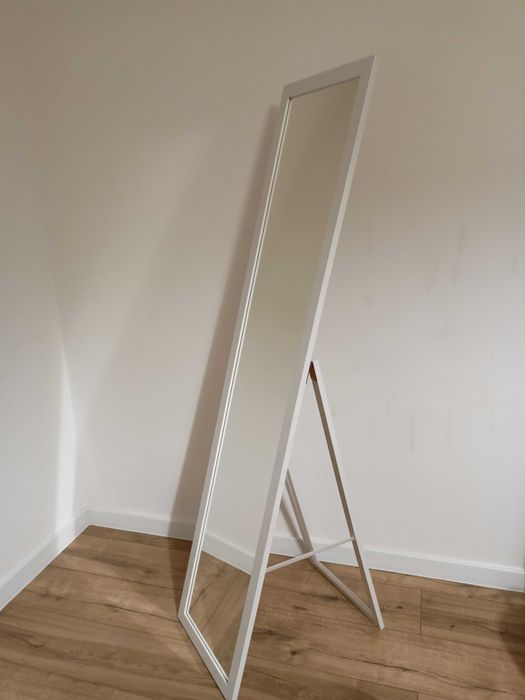 Lustro stojące do garderoby skandynawskie 155 duże białe