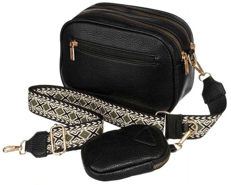 listonoszka damska ze skóry ekologicznej z odpinaną portmonetką