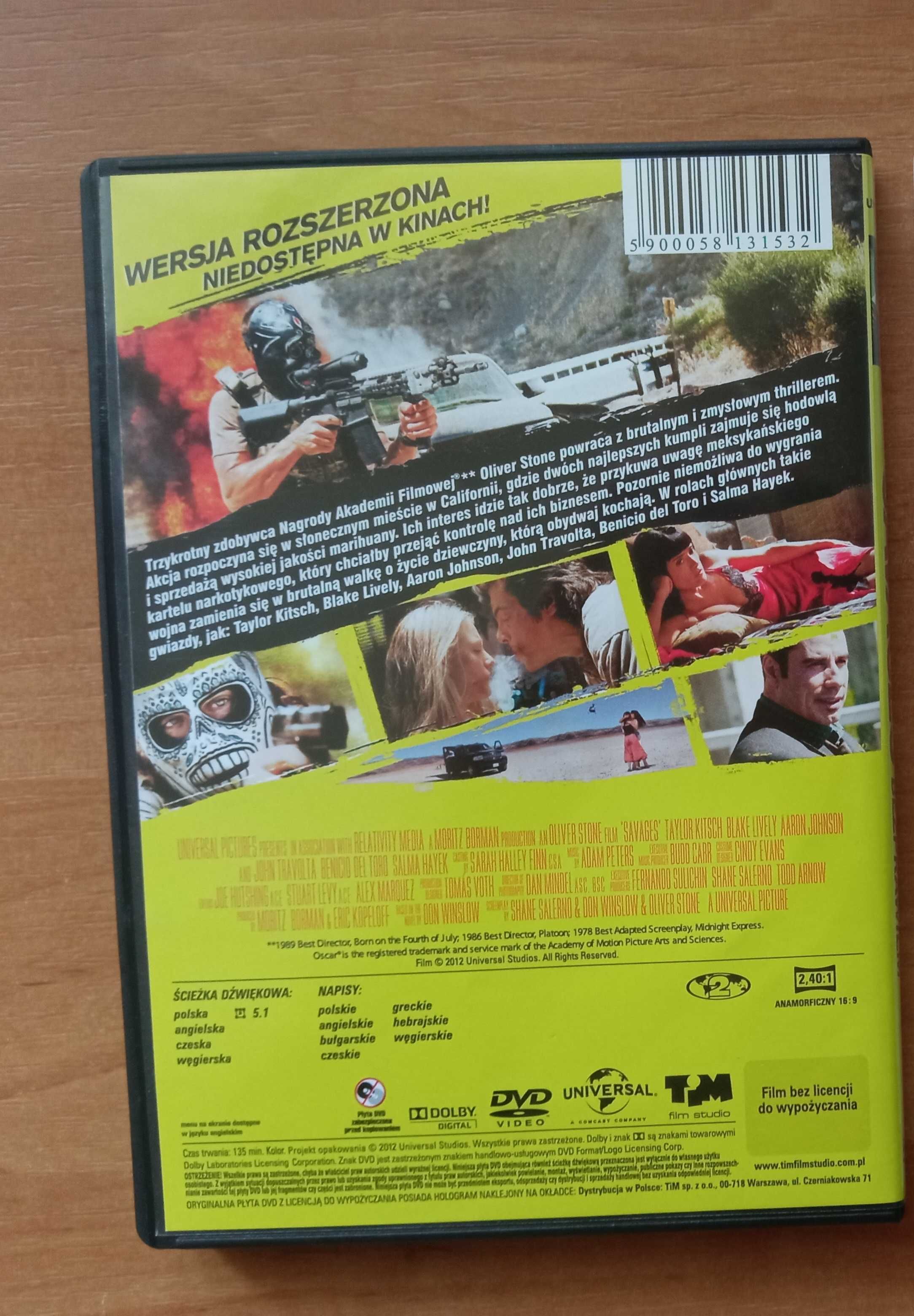 Savages Ponad bezprawiem DVD Oliver Stone