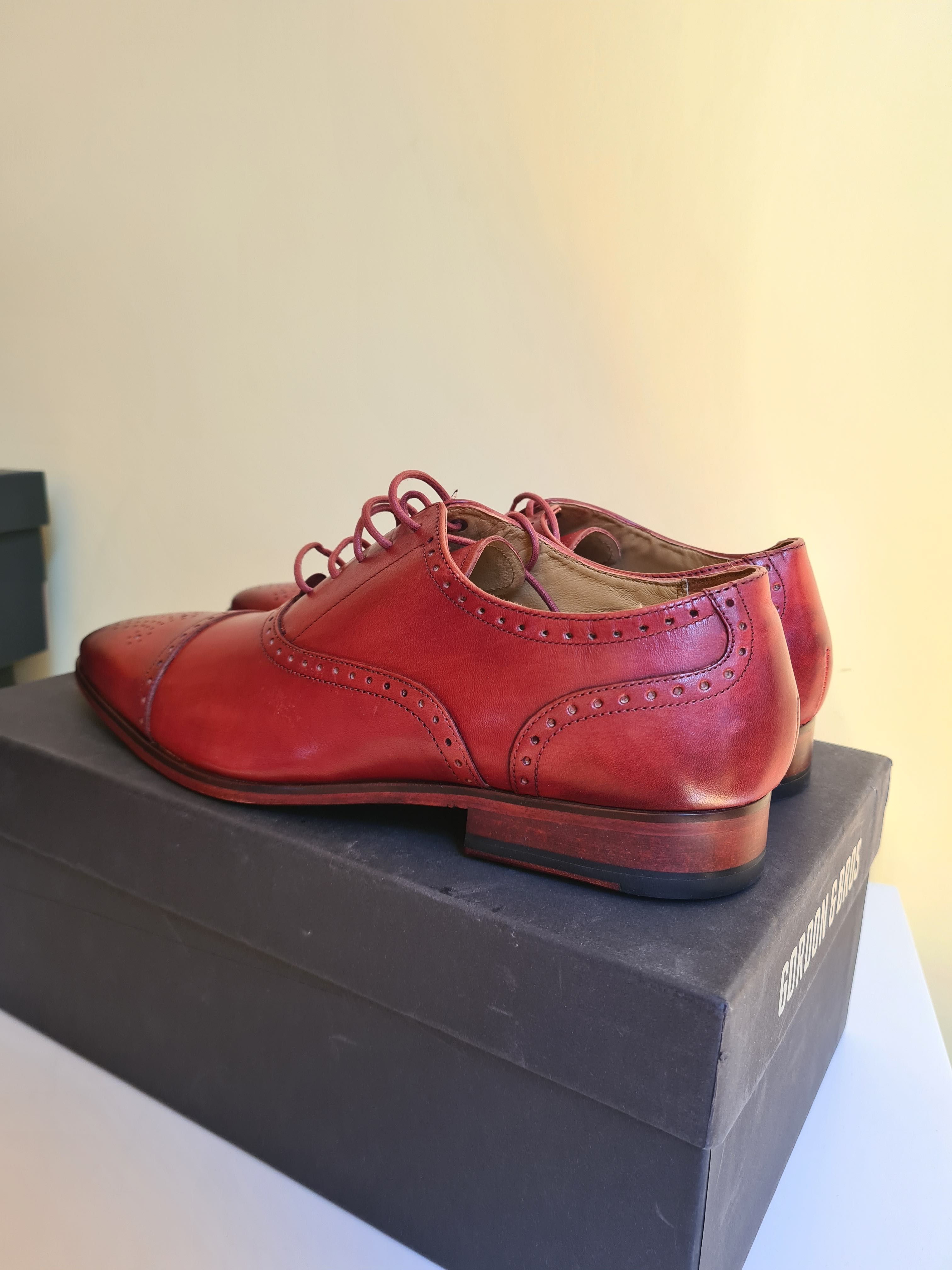 Gordon and Bros Lucquin Crust Red Półbuty Męskie Skóra roz 42