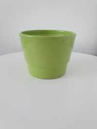 WYPRZEDAŻ! Doniczka Ceramiczna Zielona 9.5 x 12cm