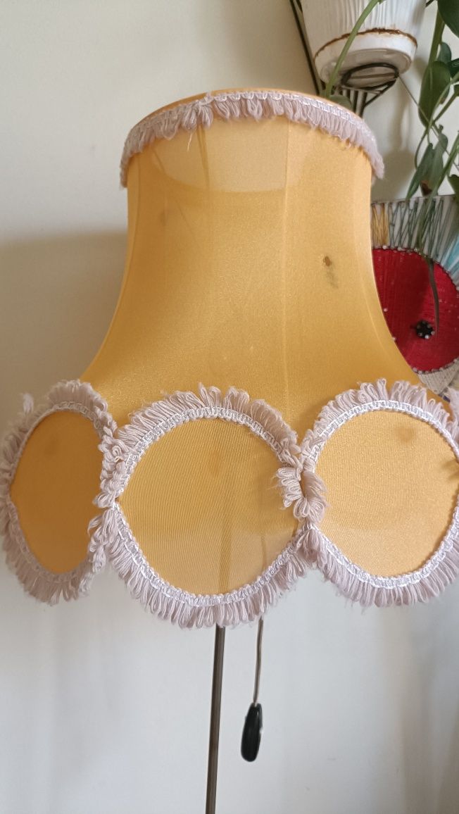 Lampa podłogowa z abażurem PRL lata 70-te VINTAGE RETRO