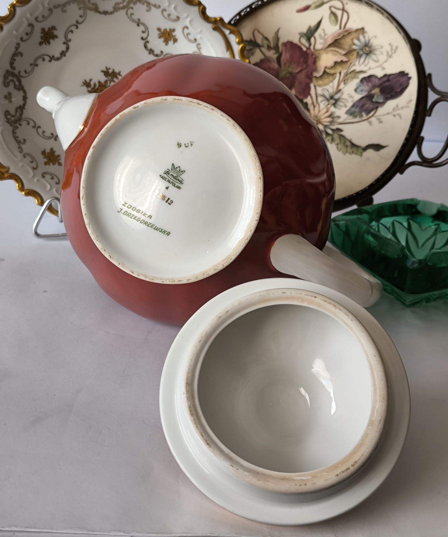 Dzbanek do herbaty kawy Karolina J. Grzegorzewska piękna  porcelana