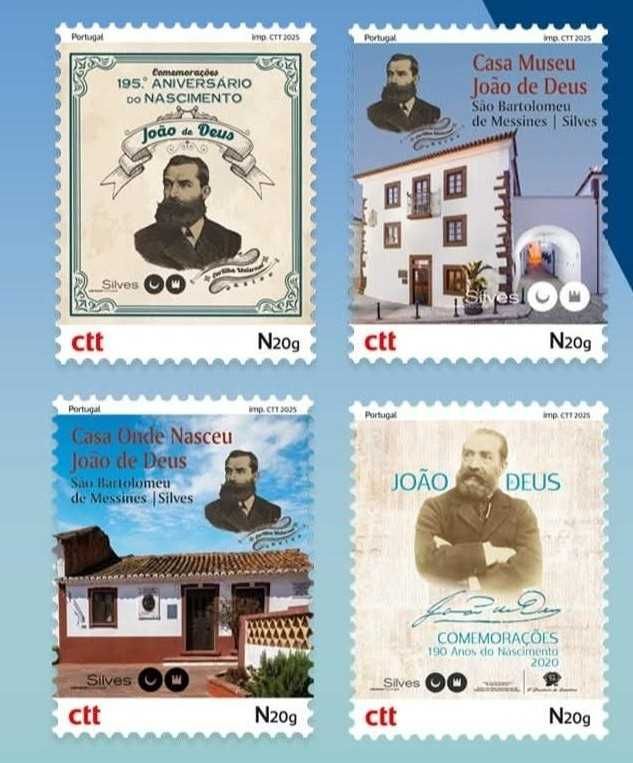 SILVES da SERRA ao MAR - 195 ANOS JOAO DEUS - bk 4 selos auto adesivos
