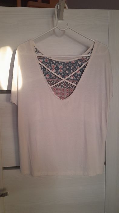 40 42 L XL Reserved orientalna wzorzysta bluzka nietoperz krótki rękaw