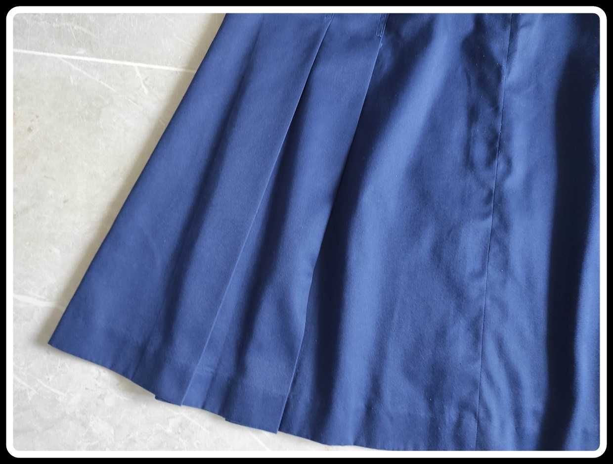 Granatowa spódnica z zakładkami 42 XL