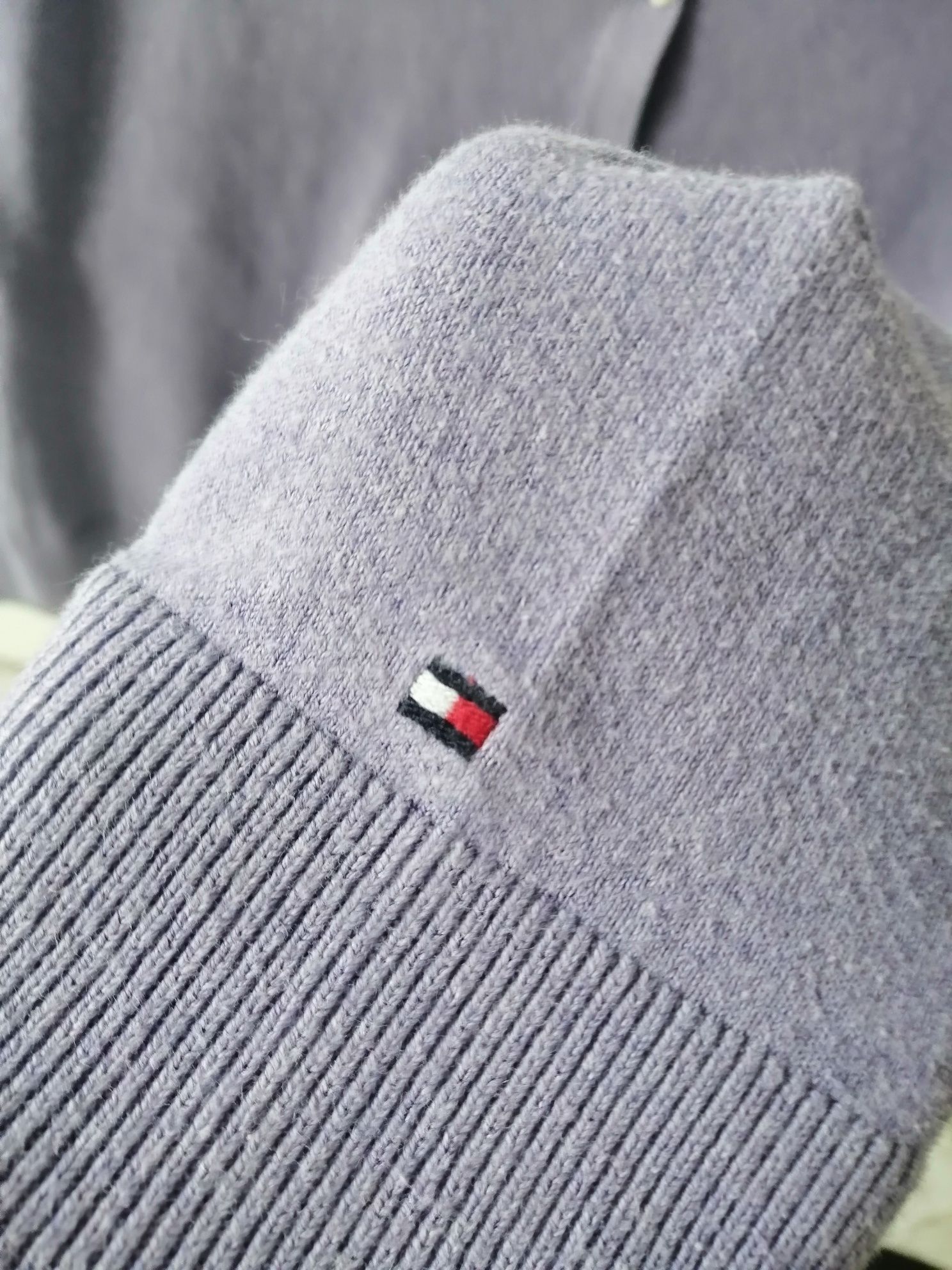 Sweter zapinany Tommy Hilfiger 38/40 fioletowy