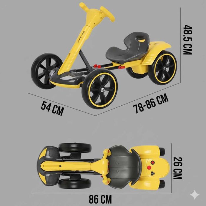 Детский электромобиль Go-Kart складной Электрокарт с EVA колесами