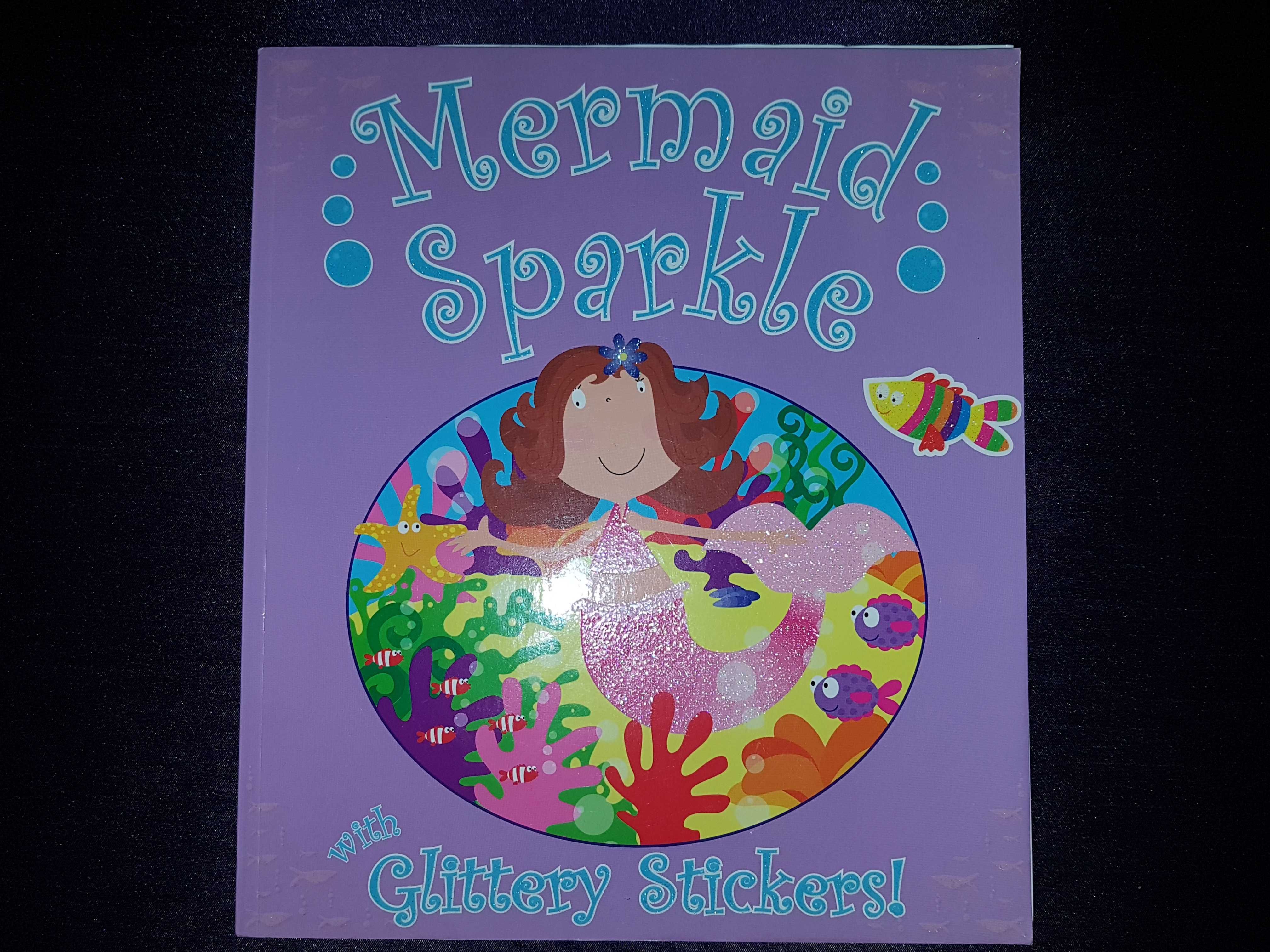 Mermaid Sparkle Syrenki KOLOROWANKI naklejki brokatowe english 31 str