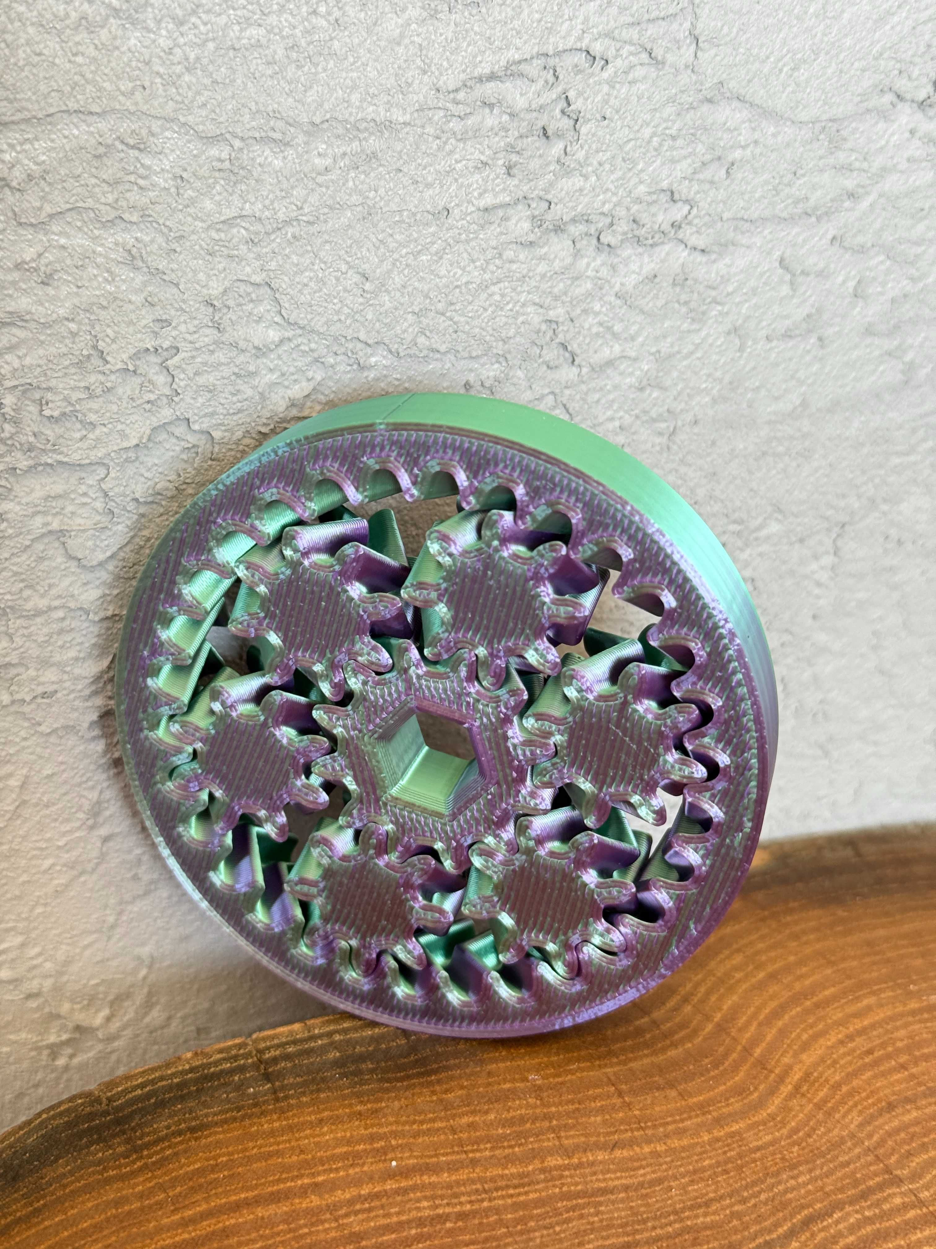 Świetna zabawka antystresowa ruchome zębatki, Fidget 75 mm, druk 3D