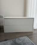2 Unidades de Armario c/2 gavetas, branco, 70x35x35 cm