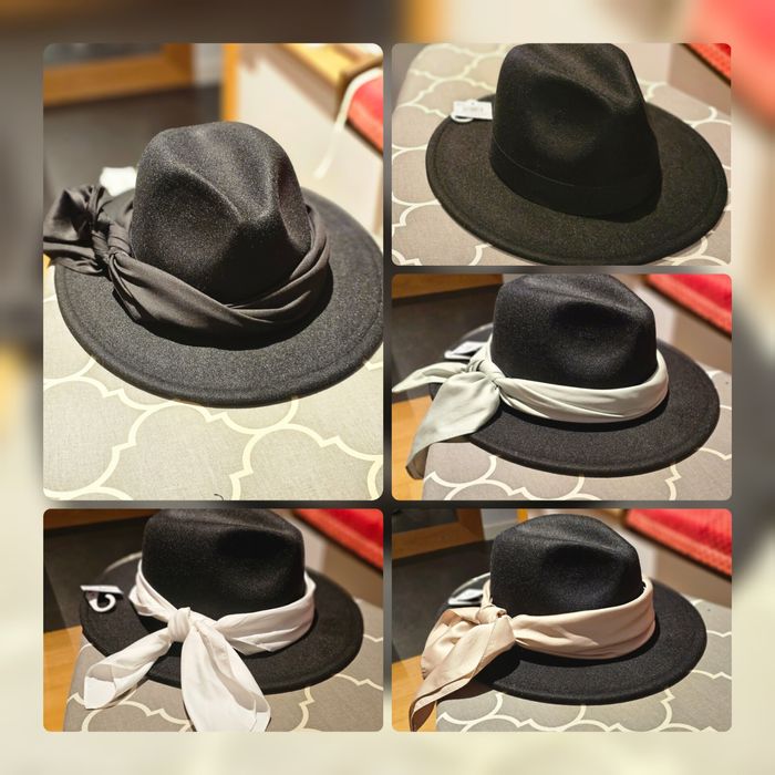 Fedora czarny black kapelusz hat New nowy