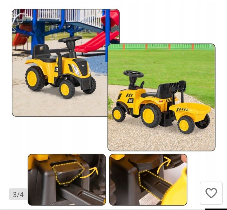 Traktorek z przyczepą odpychany