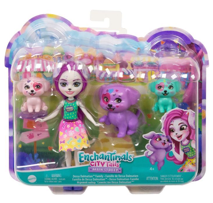 enchantimals tails lalka dessa rodzina piesków dalmatyńczyków