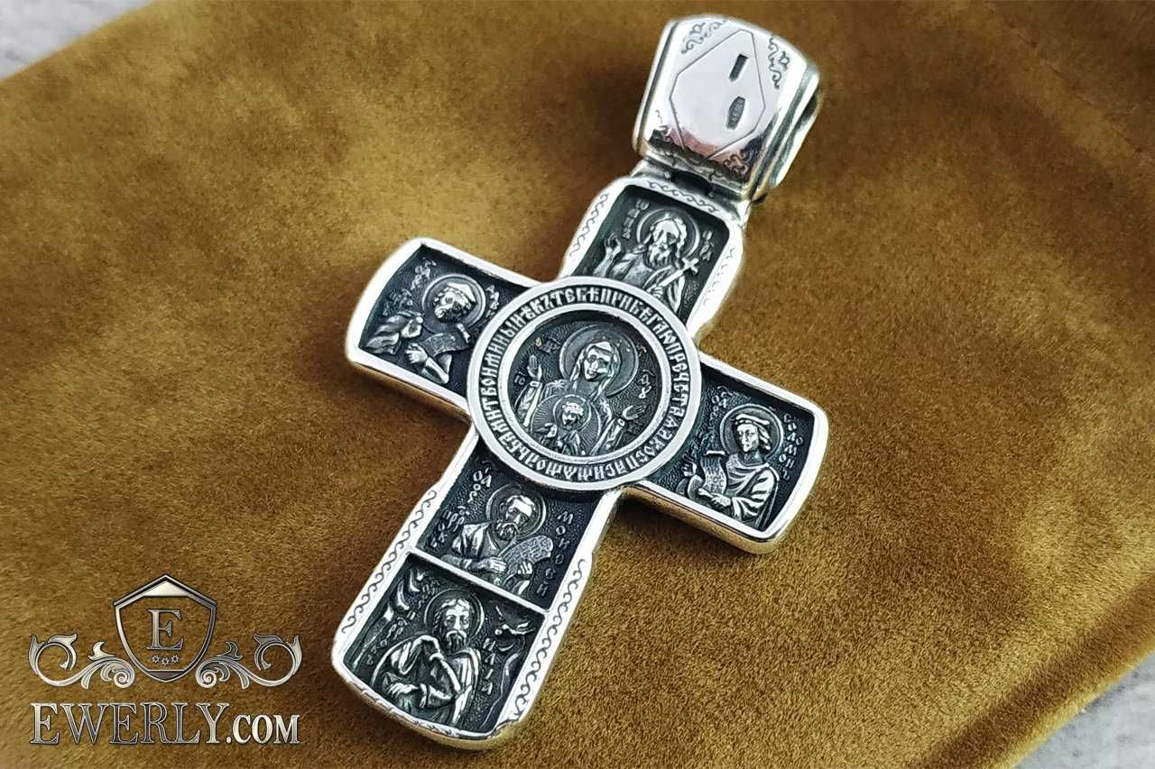 Серебряный  крестик на шею.  Срібний чоловічий хрестик
