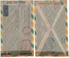 Carta censurada do Brasil, durante a Segunda Guerra Mundial