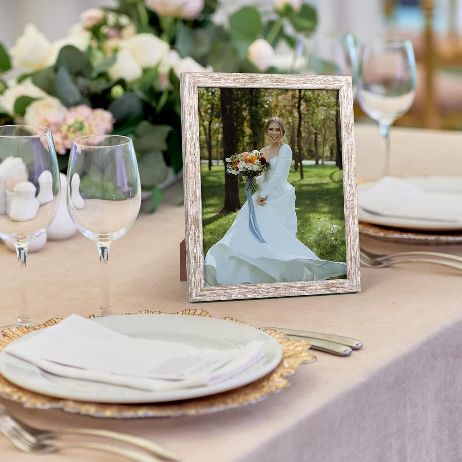 Ramki na zdjęcia 20x25 cm 12 szt jasnobrązowe eleganckie