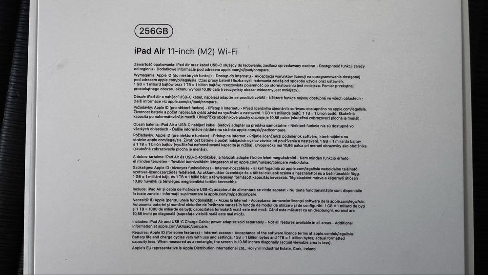 iPad Air 11″ (M2) 256 GB Wi‑Fi – idealny + oryg. pudełko