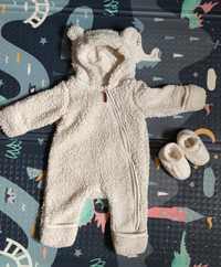 Komplet zimowy niemowlęcy miś / pajacyk oraz buciki newbie